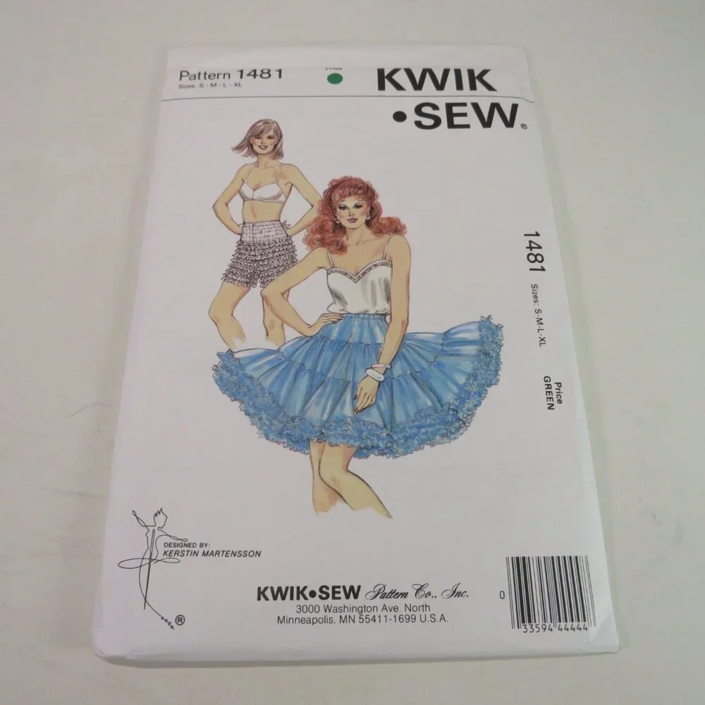Kwik Sew 1481 Clothing Pattern DANCE petticoat, underskirt & panties UNCUT